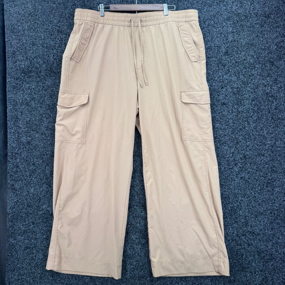 Old Navy StretchTech Cargo Pants Womens 2X Tan Khaki Wide Leg Quick Dry Hiking